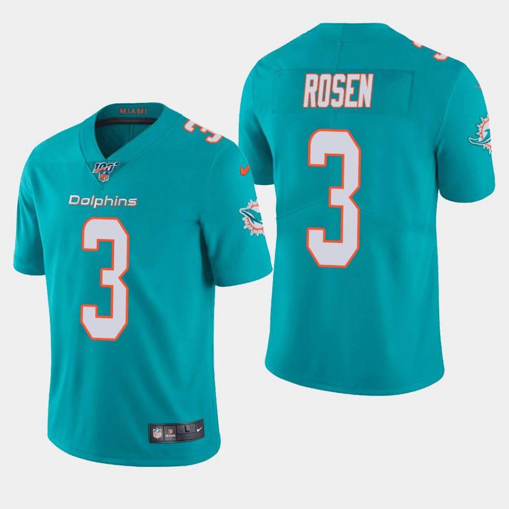 Men Miami Dolphins #3 Josh Rosen Nike Green 100th Limited NFL Jersey->miami dolphins->NFL Jersey